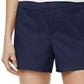 Shorts chino femininos Maison Jules com frente lisa, azul-marinho, tamanho 14