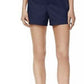Shorts chino femininos Maison Jules com frente lisa, azul-marinho, tamanho 14