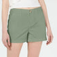 Shorts chino femininos Maison Jules com frente lisa, verde, tamanho 8