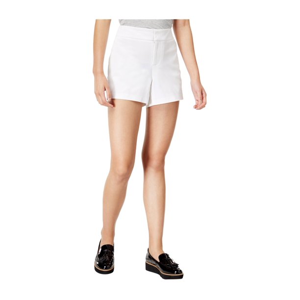 Shorts chino femininos Maison Jules com frente lisa, branco, tamanho 6
