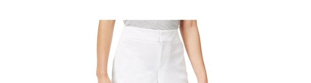 Shorts chino femininos Maison Jules com frente lisa, branco, tamanho 6
