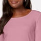 Karen Scott Blusa feminina de algodão com decote redondo, rosa escuro, tamanho XX-G