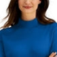 Blusa de gola alta feminina Karen Scott, de algodão, azul, tamanho extragrande