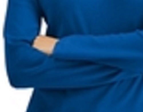 Blusa de gola alta feminina Karen Scott, de algodão, azul, tamanho extragrande