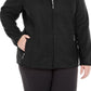 Jaqueta feminina Karen Scott Plus Size com zíper frontal, preta, tamanho 3X