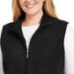 Colete feminino plus size com zíper frontal Karen Scott, preto, tamanho 3X