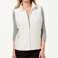 Colete feminino Karen Scott Plus Size com zíper frontal, branco, tamanho 3X