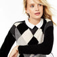 Suéter feminino Charter Club Argyle Cashmere com aparência em camadas, tamanhos regular e pequeno, preto, tamanho médio