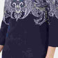 Karen Scott Blusa feminina Lile Paisley com decote canoa, azul marinho, tamanho XS