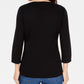 Camiseta feminina Karen Scott com estampa de lantejoulas, preta, tamanho pequeno