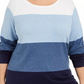 Suéter feminino Karen Scott de algodão com blocos de cores, azul, tamanho 1X