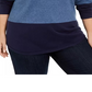 Suéter feminino Karen Scott de algodão com blocos de cores, azul, tamanho 1X