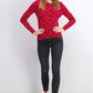 Karen Scott Cardigan Xadrez Pamela Feminino Petite Vermelho Brilhante Tamanho Médio