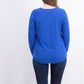 Blusa feminina Karen Scott de algodão mesclado com bainha curva, azul, tamanho grande