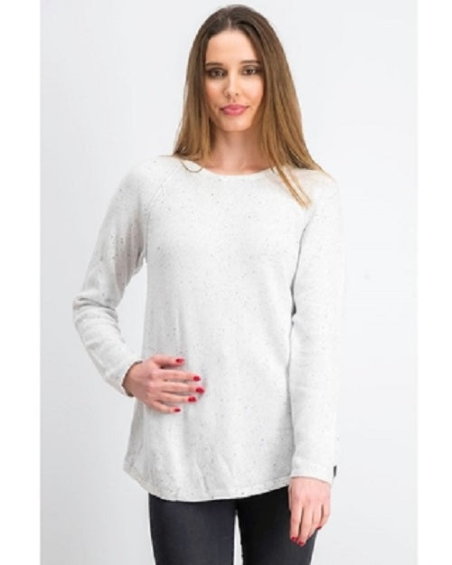 Karen Scott Top Feminino de Algodão Marmorizado com Bainha Curva Tamanho Natural X-G