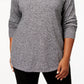 Karen Scott Suéter Feminino Plus Size com Bainha Curva Branco Tamanho 1X