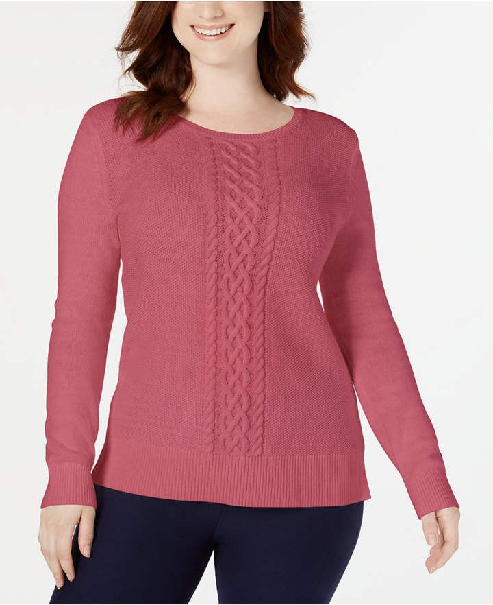 Suéter Karen Scott Feminino em Tricô com Cabo Rosa Tamanho Médio