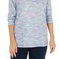 Karen Scott Sport Feminino Space-Dyed Cowlneck Top Marinho Tamanho XXG