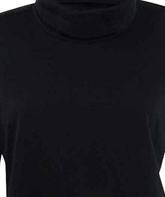 Karen Scott Top esportivo feminino com gola alta, preto, tamanho extrapequeno