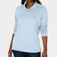 Karen Scott Top esportivo feminino com gola alta, azul, tamanho extragrande