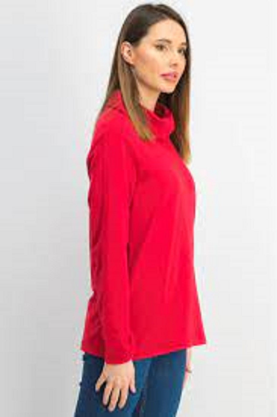 Karen Scott Sport Top Feminino Gola Redonda Vermelho Brilhante Tamanho Grande
