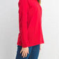 Karen Scott Sport Top Feminino Gola Redonda Vermelho Brilhante Tamanho Grande