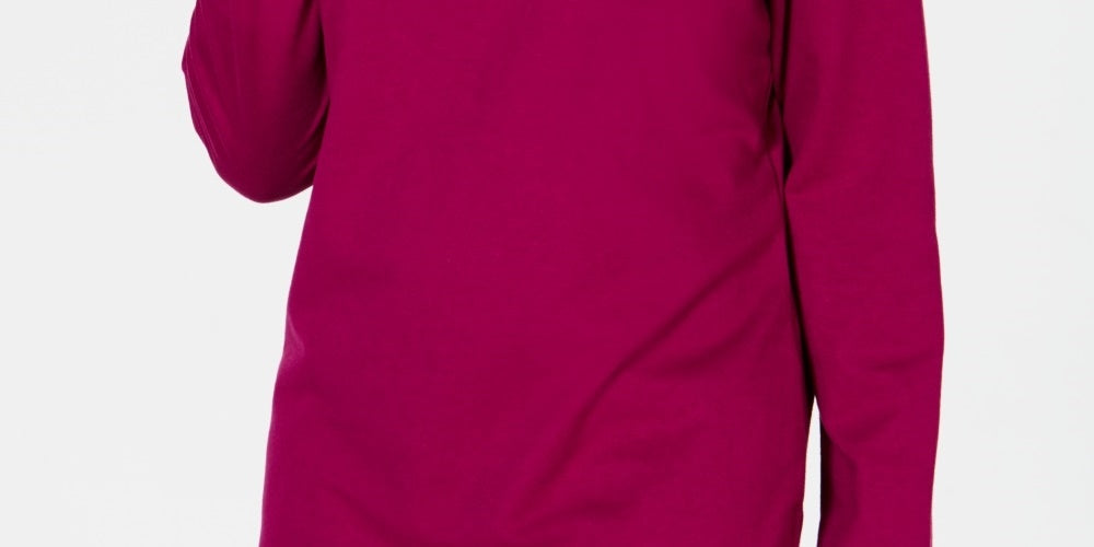 Karen Scott Top esportivo feminino com gola alta, vermelho, tamanho pequeno