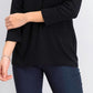 Karen Scott Blusa feminina manga três quartos preta tamanho X-S