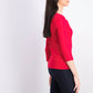 Blusa feminina Karen Scott manga três quartos vermelho brilhante tamanho grande