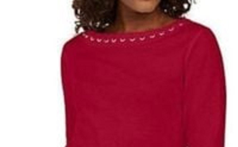 Karen Scott Top Feminino com Contas Vermelho Tamanho XX-G