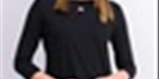 Karen Scott Blusa Feminina Manga Três Quartos Recortada Preta Tamanho P