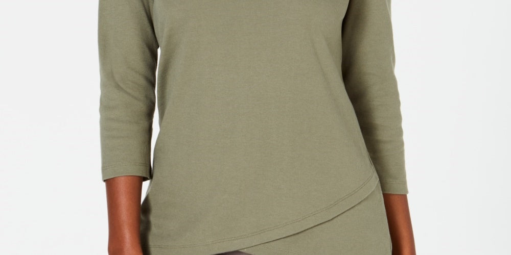 Karen Scott Top Tulip-Hem Feminino Verde Tamanho P