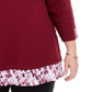 Karen Scott Top feminino plus size com acabamento xadrez vermelho tamanho 1X