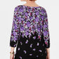Karen Scott Suéter Feminino Estampado Floral Azul Marinho Tamanho Médio