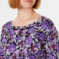 Karen Scott Suéter Feminino Estampado Floral Azul Marinho Tamanho Médio