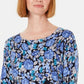 Karen Scott Suéter feminino com estampa floral azul