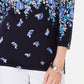 Karen Scott Suéter feminino com estampa floral azul