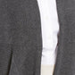 Cardigan feminino canelado com bainha de lenço JM Collection, cinza, tamanho grande