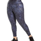 Leggings femininas plus size com estampa de python da Ideology, azul-marinho, tamanho 2X