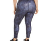 Leggings femininas plus size com estampa de python da Ideology, azul-marinho, tamanho 2X