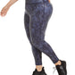 Leggings femininas plus size com estampa de python da Ideology, azul-marinho, tamanho 2X