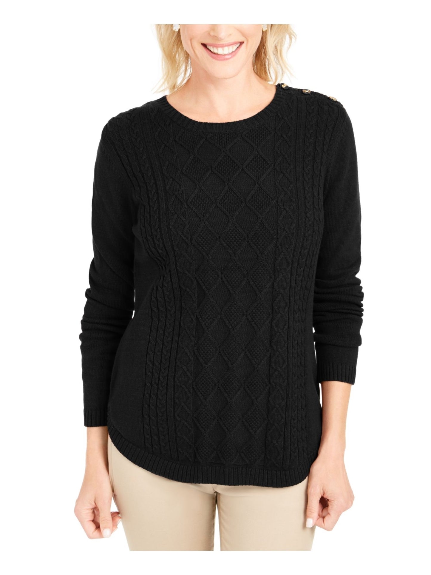 Camiseta feminina texturizada e estampada, manga comprida, gola redonda, tamanho X-S