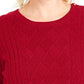Camiseta feminina texturizada e estampada, manga comprida, gola redonda, tamanho X-S