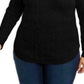 Suéter feminino plus size de tricô com cabo Charter Club, preto, tamanho 1X