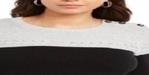 Camiseta feminina Charter Club lisa de manga comprida com gola redonda e estampa de joias, tamanho cinza, suéter feminino de manga comprida, tamanho pequeno
