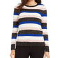 Suéter feminino listrado com gola redonda Charter Club, preto, tamanho XX-G
