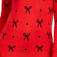 Suéter feminino Charter Club Reese com contas e laço pontilhado, vermelho, tamanho XX-G