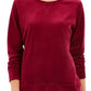 Moletom esportivo feminino Karen Scott de veludo roxo, tamanho pequeno