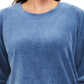 Karen Scott Moletom Feminino Petite Velour Azul Tamanho Pequeno Grande
