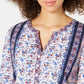 Blusa feminina com estampa de patchwork da Style &amp; Co, tamanho extra grande, azul-marinho